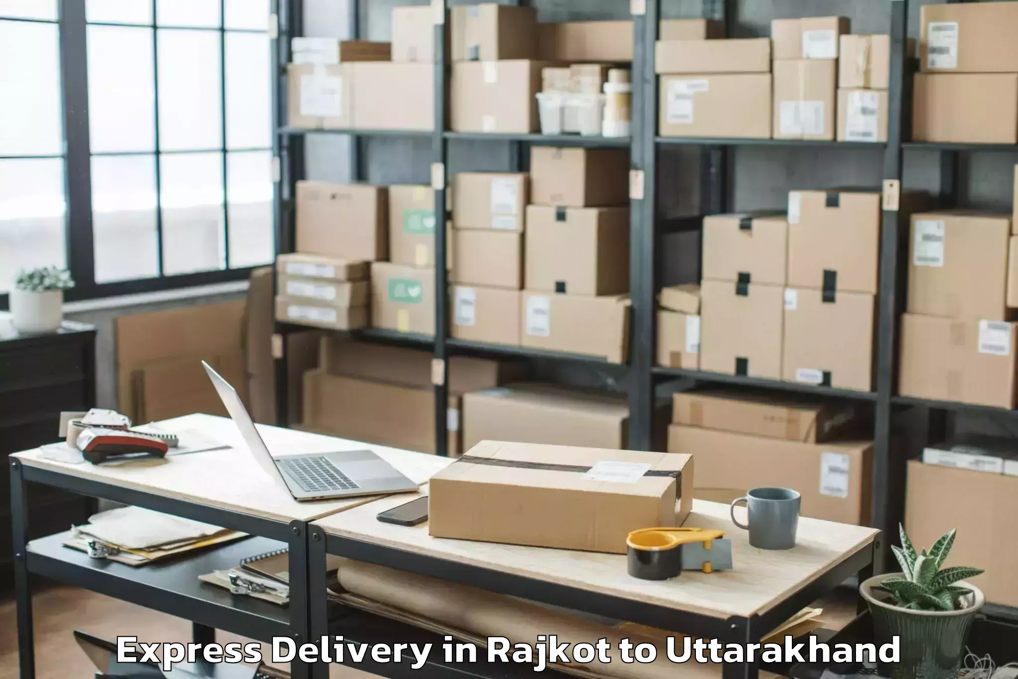 Top Rajkot to Rudarpur Express Delivery Available